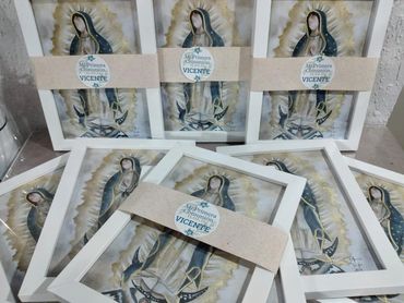 Recuerdo para Bautizo, primera comunión, confirmación. Imagen impresa en papel fotográfico con marco