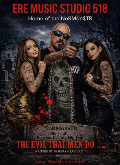Promotional poster for ERE Music Studio 518 featuring NoRMon$TR in a dark, edgy setting.