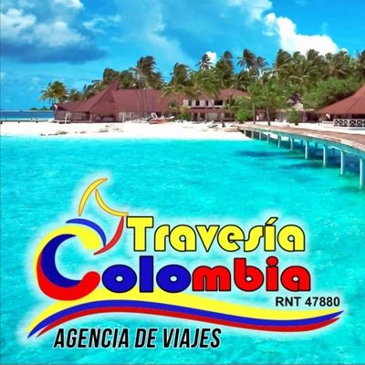 imagen de playa con logo de la agencia Travesía Colombia