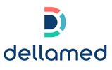 Modern logo for Dellamed with stylized 'D' and clean typography.