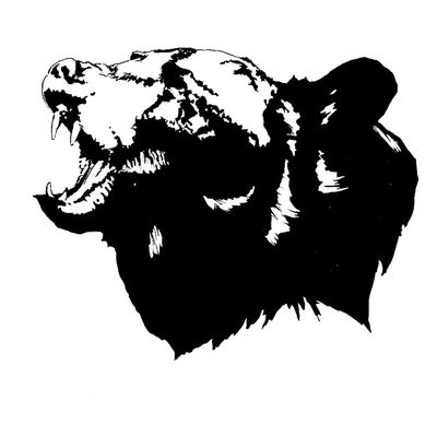 Black Ursus logo
Roaring black bear art by Barefoot Canvas