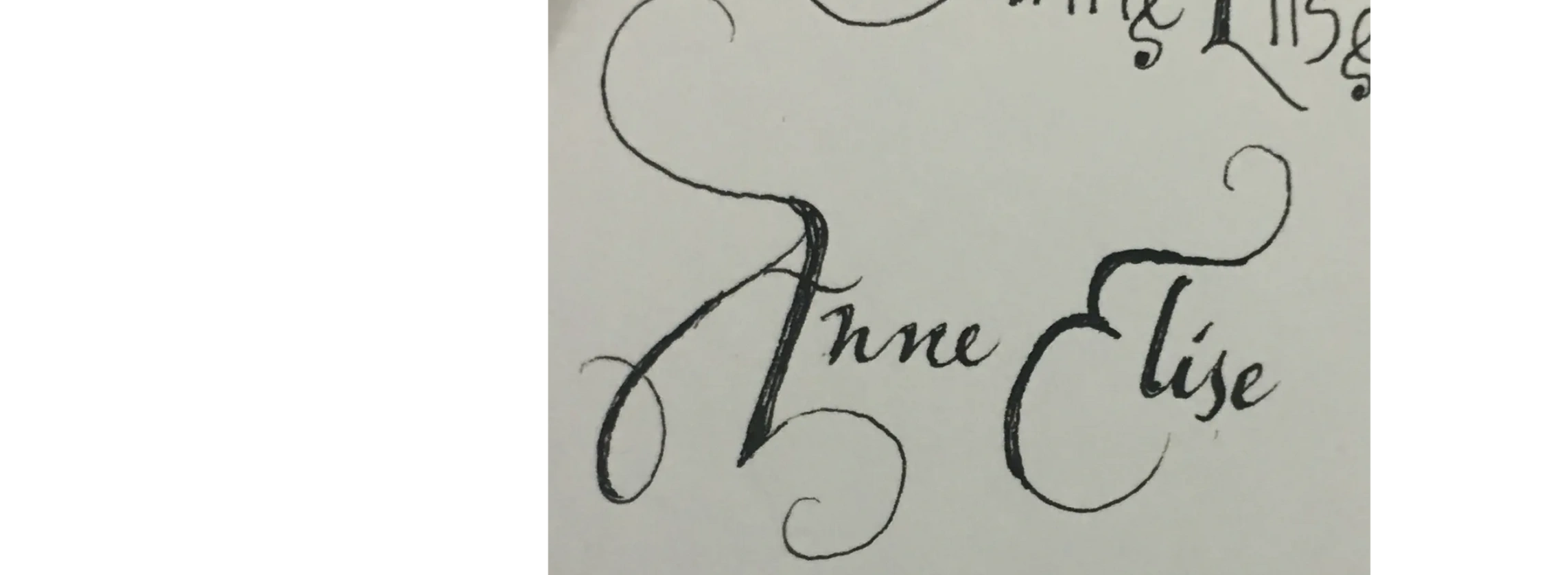 "Anne" written in calligraphy script Barefoot Canvas