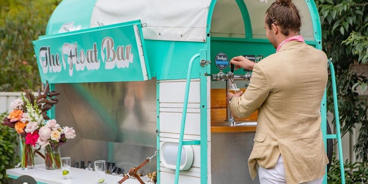 Horse float mobile bar with drinks on tap