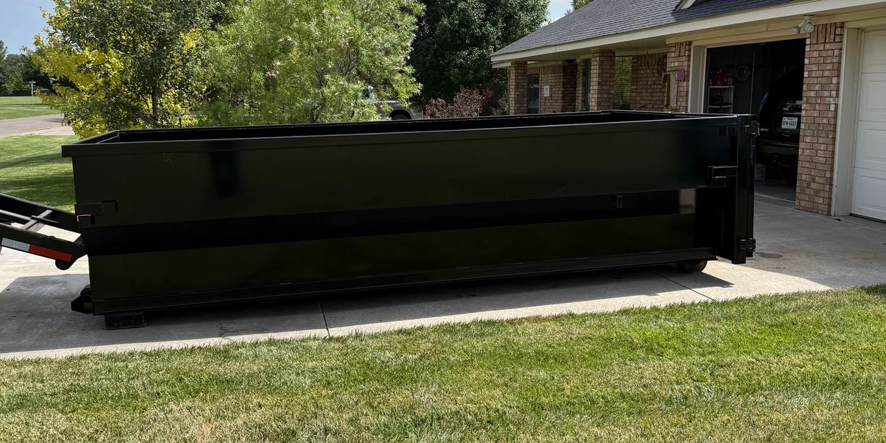 Amarillo Dumpsters 15 yard dumpster placed at client house