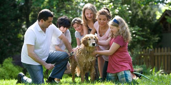 Family with dog