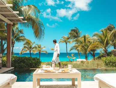 A man enjoying in a luxury resort