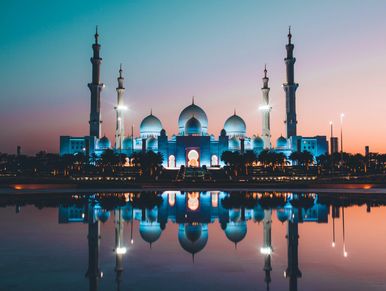 Taj Mahal with so many blue lights