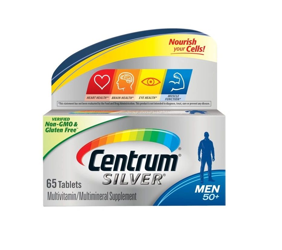 Centrum Silver Men's 50+ Multivitamin Supplement Tablets, 65 Ct