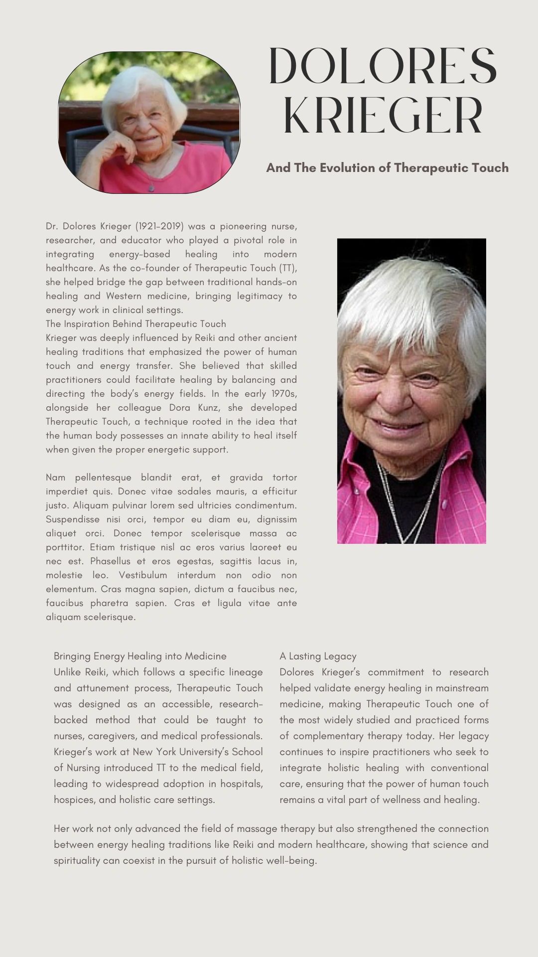 Dolores Krieger & The Evolution of Therapeutic Touch