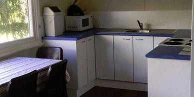 Self-contained cabin accommodation with own kitchen at Manning Point 