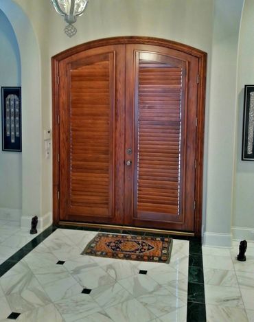Custom Arch Top French Doors Stained