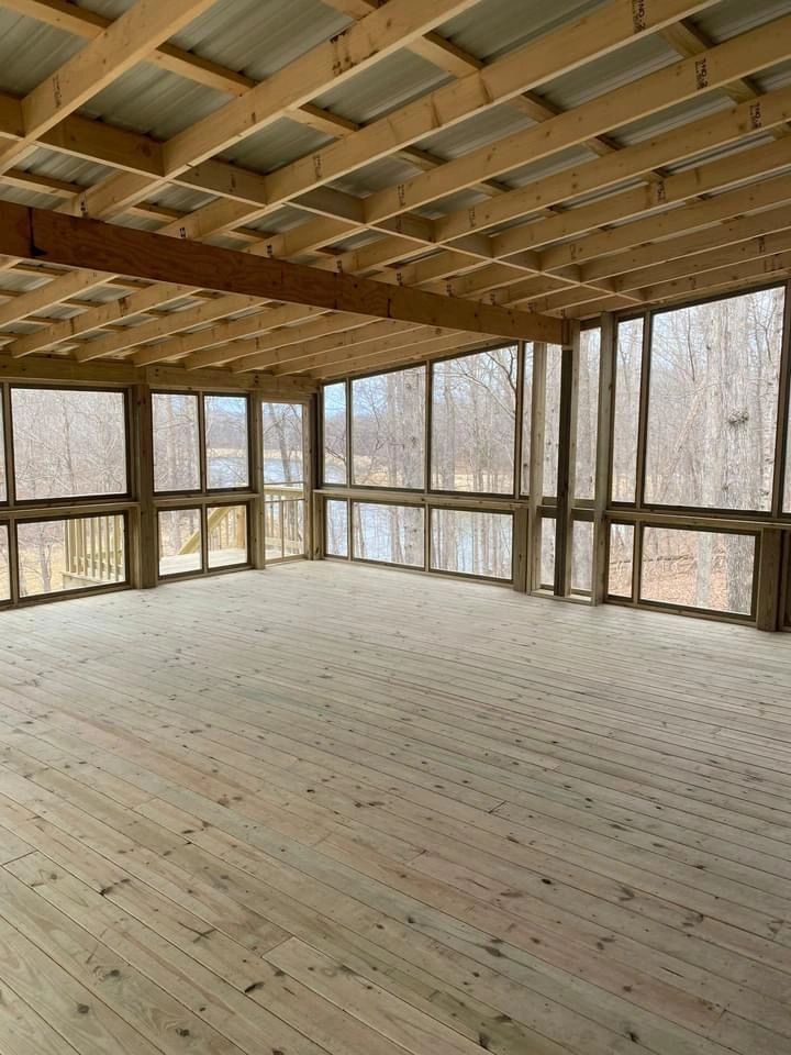Screened-in 35x40 deck with two-level dock stair system — Nolin Lake, Kentucky
