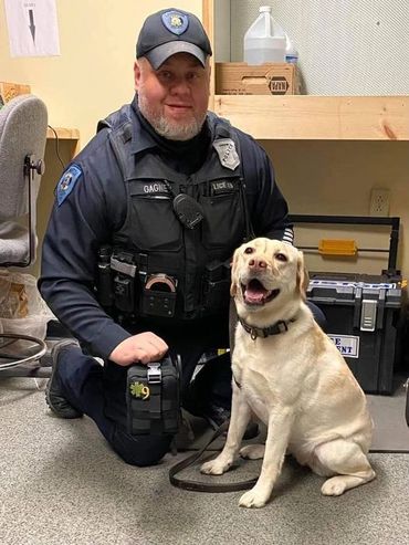 Officer Kevin Gagne with K9 Scout