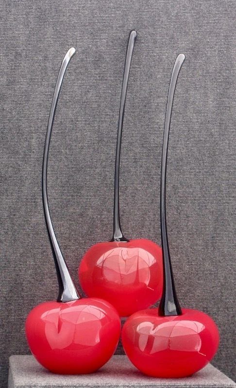 36" Tall blown Glass Cherries.  