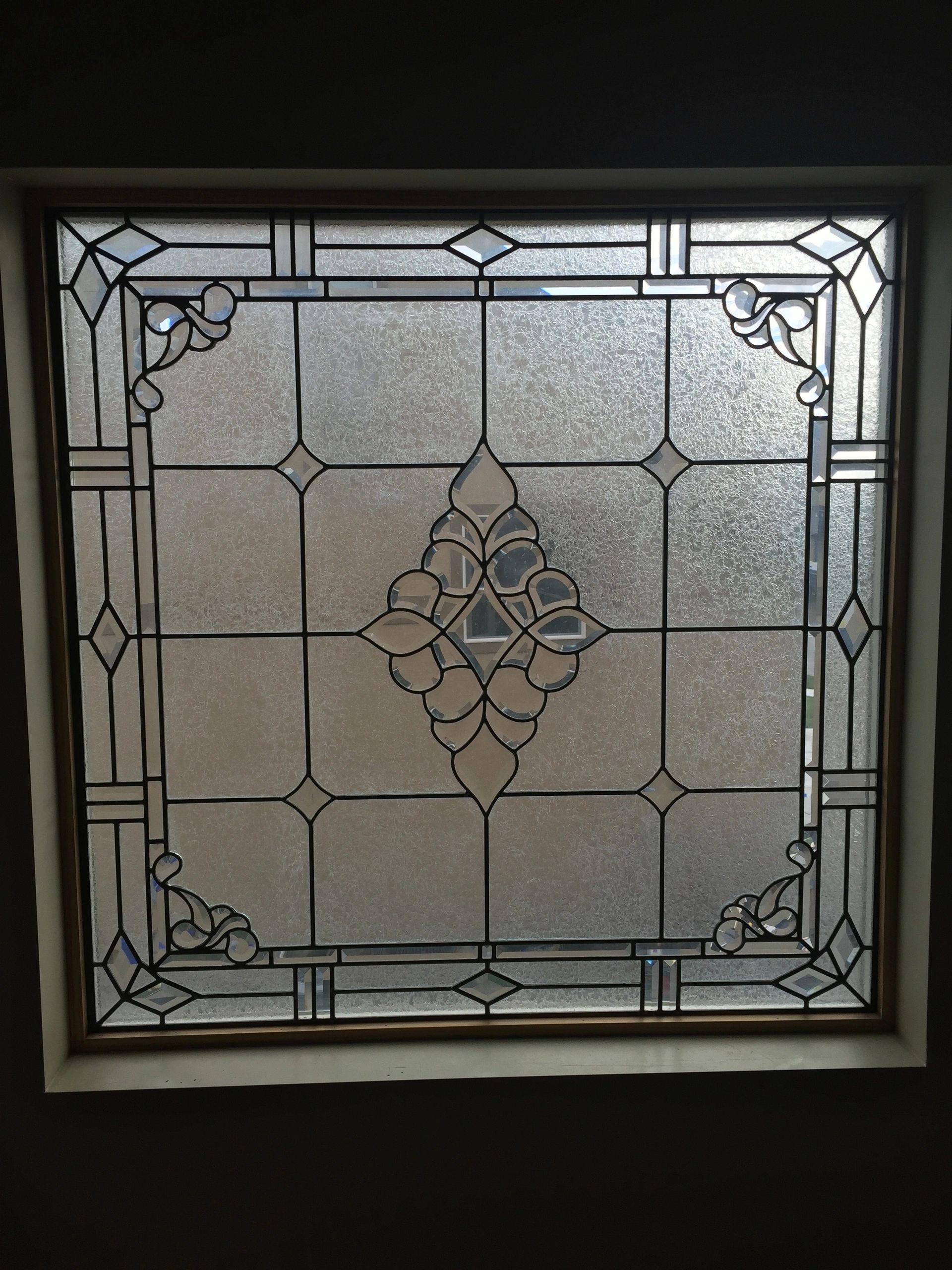 Beveled leaded glass window
