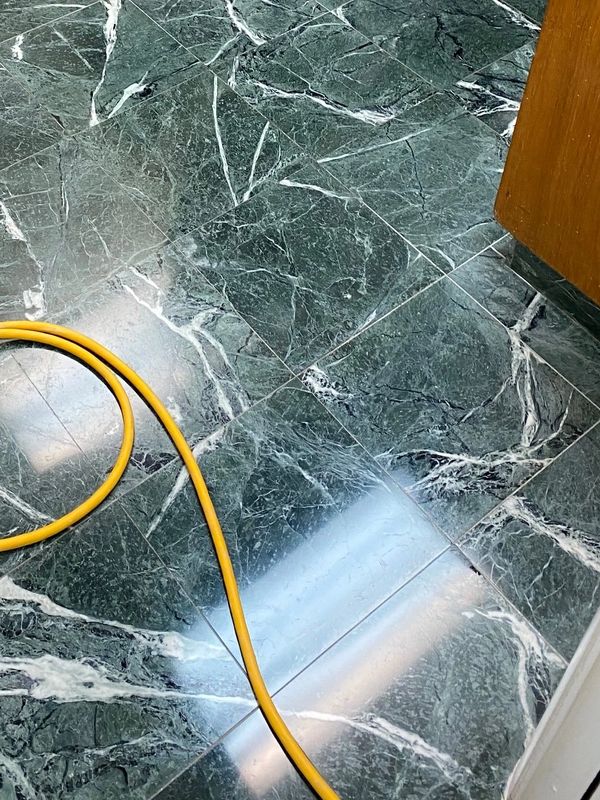 Verde Marble: After Diamond Refinishing