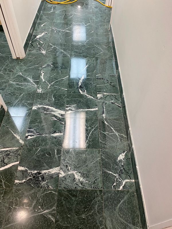 Verde Marble: After Diamond Refinishing