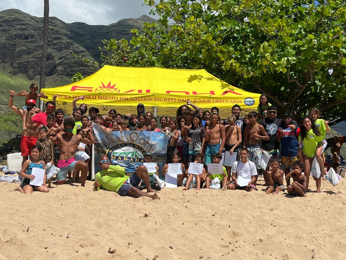 Junior lifeguards training at Mākaha, Hawai‘i