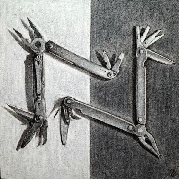 Utilitarian, 14"x14", charcoal, 2025 by Jessica Lawson, Illinois, USA
@Jesslaw268
