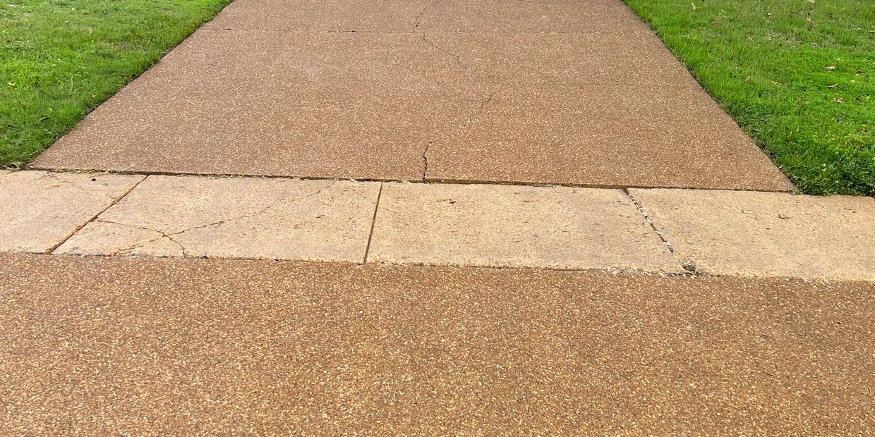 This is a picture of aggregate that was serviced by driveway cleaning