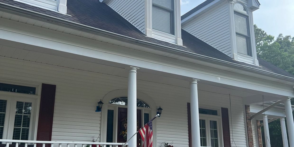 This is a picture of a house that used house washing 