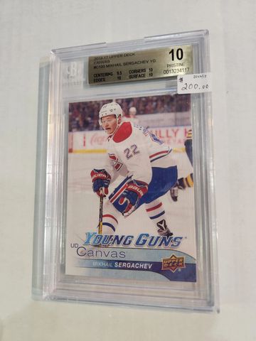 2016/17 Mikhail Sergachev Young Guns Canvas Rookie Card #C100. Beckett Graded 10 Pristine! $200.00 C