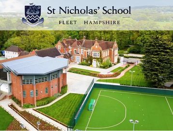 Aerial view of St Nicholas' School in Fleet, Hampshire.