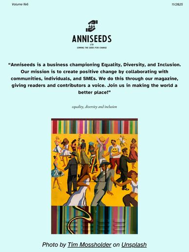 Colorful mural depicting diverse people dancing together, symbolizing equality and inclusion.