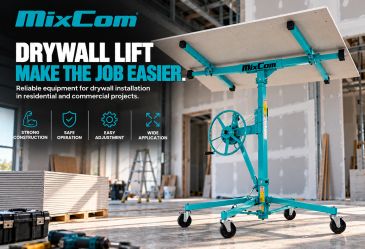 MixCom drywall lift for easy installation.