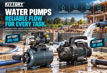 Two Kittory water pumps showcasing reliable flow for various tasks.