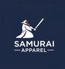 Logo of Samurai Apparel featuring a samurai with a sword.