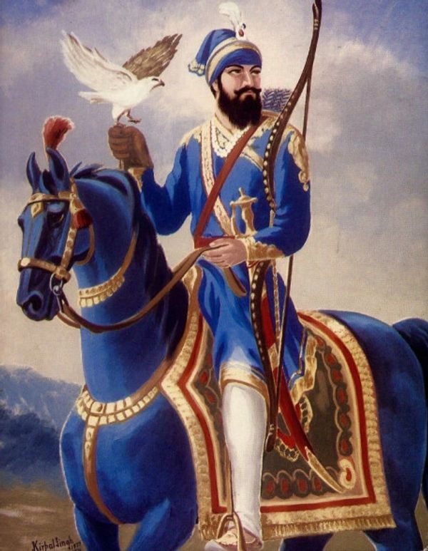 Guru Gobind Singh Ji mounted horseback