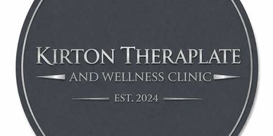 Sign for Kirton Theraplate and Wellness Clinic, established 2024.