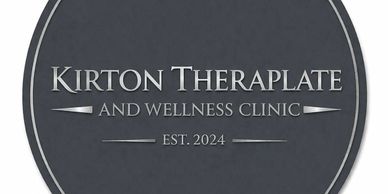 Sign for Kirton Theraplate and Wellness Clinic, established 2024.