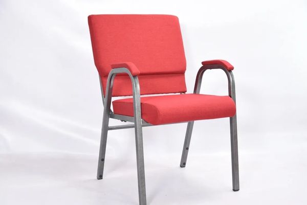 Padded interlocking church chairs with armrest