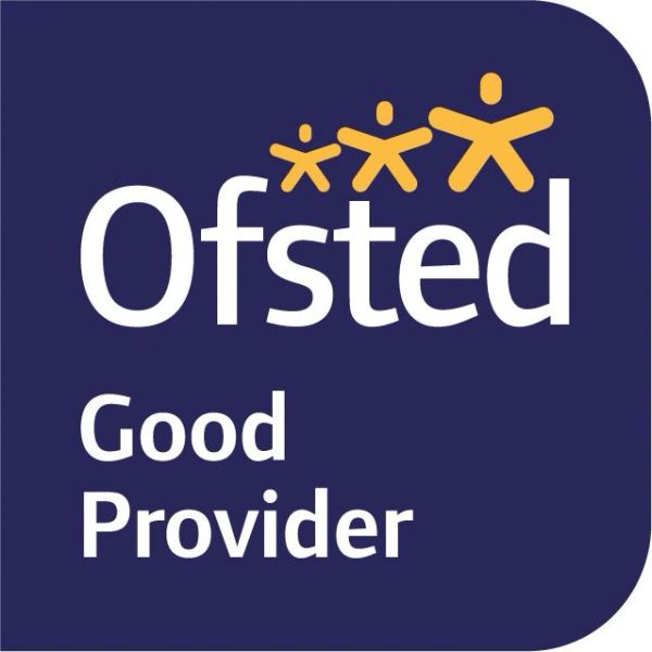 Ofsted Good Provider logo with three yellow human figures.