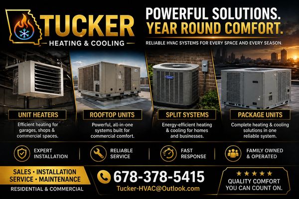 Tucker Heating &amp; Cooling offers powerful HVAC solutions with expert installation and reliable service.