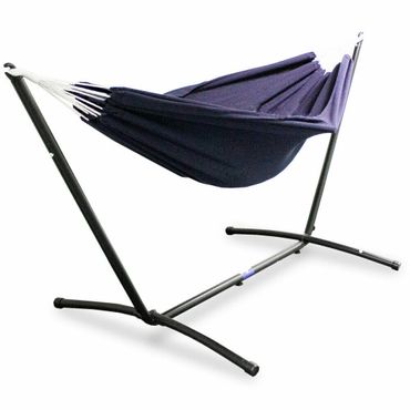 dark blue Hammock with black frame