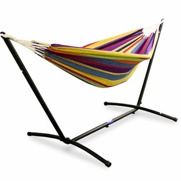 rainbow  iron Frame U-shaped Non-slip Canvas Portable Hammock, For Outdoor Camping, With Storage Bag
