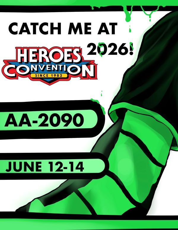 Announcement for Heroes Convention 2026 with booth AA-2090, June 12-14.