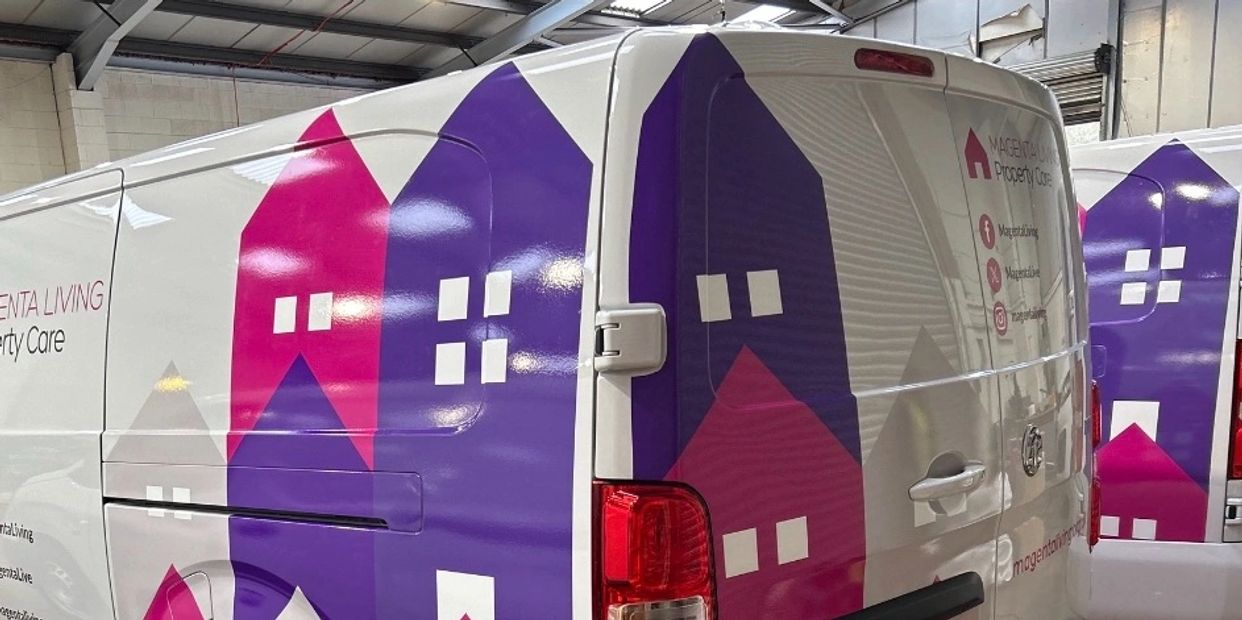 Vehicle wrapped in commercial livery