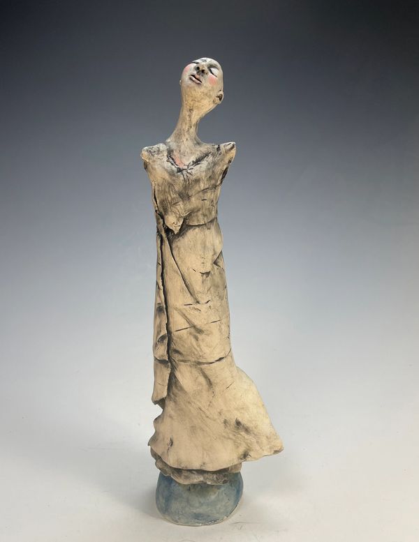 Into the Light. Front View. Porcelain, Oxides, Underglaze.