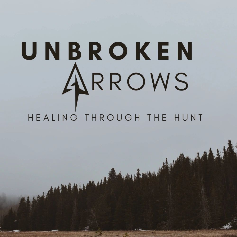 Foggy Mountainside with Unbroken Arrows Podcast logo