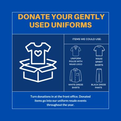 Donate your gently used uniforms for resale events.
