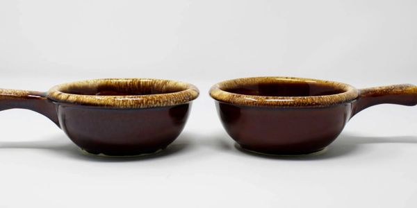 Drip Glazed Pottery Bowls 