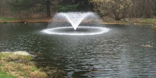 serene pond splashing water in Hartford, Connecticut.