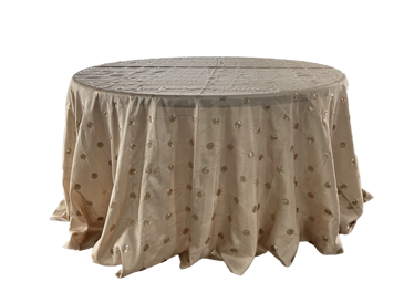 champagne sequin dot tablecloth