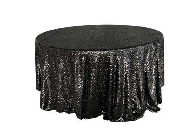 black sequin tablecloth