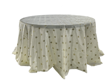 ivory sequin dot tablecloth