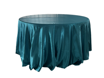 teal satin tablecloth